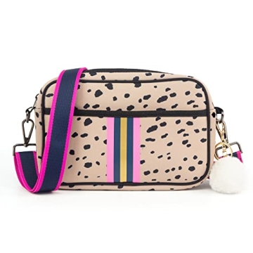 ORAD Crossbody Bags for Women, Neoprene Bag Crossbody Purse with Pompon Ladies Crossbody Purses