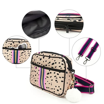 ORAD Crossbody Bags for Women, Neoprene Bag Crossbody Purse with Pompon Ladies Crossbody Purses