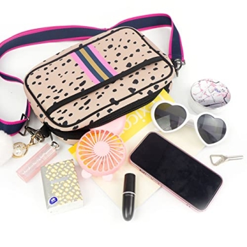 ORAD Crossbody Bags for Women, Neoprene Bag Crossbody Purse with Pompon Ladies Crossbody Purses