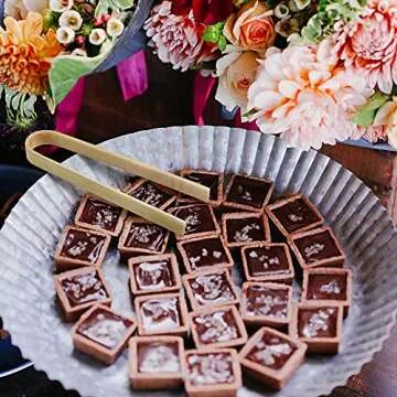 BambooMN 3.9" Mini Bamboo Disposable Tongs - 200 Pack