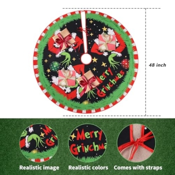 CJYGEGE Merry Christmas Tree Skirt - 48 Inch Cozy Decor