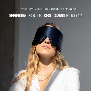 Midnight Blue Silk Sleep Mask for Deep Sleep Therapy