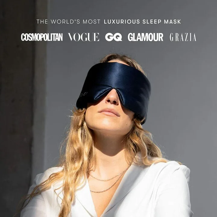 Midnight Blue Silk Sleep Mask for Deep Sleep Therapy