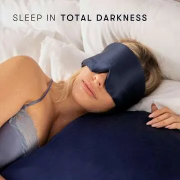 Midnight Blue Silk Sleep Mask for Deep Sleep Therapy