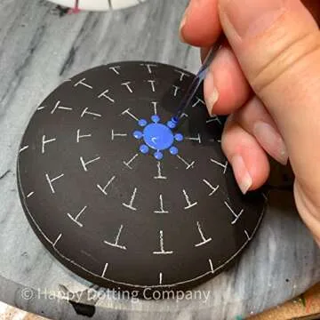 Rock Molds for Painting - 8 pc Round Art Stone Mold Set with Dome Templates - Happy Dotting Company - for DIY Crafts, Dotting Stencil, Mandala Art