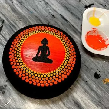 Rock Molds for Painting - 8 pc Round Art Stone Mold Set with Dome Templates - Happy Dotting Company - for DIY Crafts, Dotting Stencil, Mandala Art