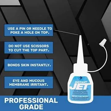 Jet Glue Instant and Long Lasting CA Glue for Crafting and Repairs