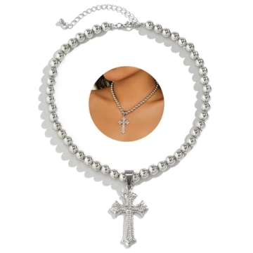 Vcagirest Punk Titanium Cross Necklace - Unique Fashion Jewelry for Women