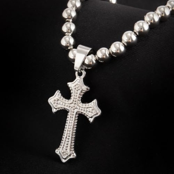 Vcagirest Punk Titanium Cross Necklace for Women