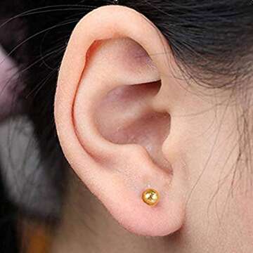 12 Pcs Ear Piercer Kit, Ear Piercing Kit Ear Piercing Gun Kit Disposable Self Ear Piercing Gun Kit with Earring Studs Safety Ear Piercing Gun Kit Tool (Orange)