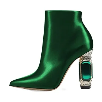 Stylish FSJ Women Pointed Toe Chunky Heel Ankle Boots