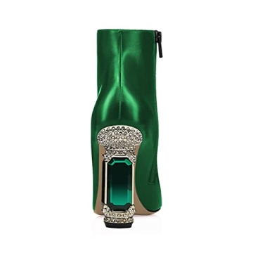 Stylish FSJ Women Pointed Toe Chunky Heel Ankle Boots