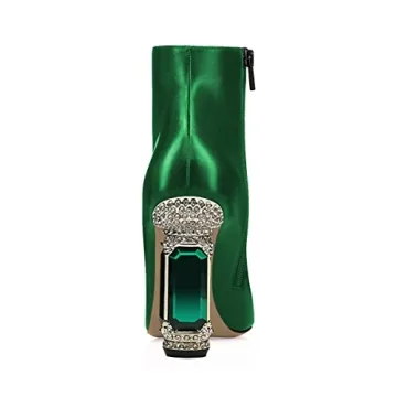 Stylish FSJ Women Pointed Toe Chunky Heel Ankle Boots