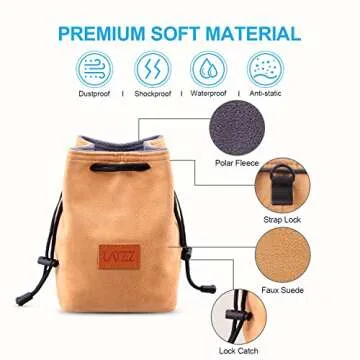 Camera Case, LATZZ Drawstring Bag, Vintage DSLR Camera Bag with Adjustable Strap, Soft Lens Case Gadget for Traveling and Canon Sony Fuji SLR Storage
