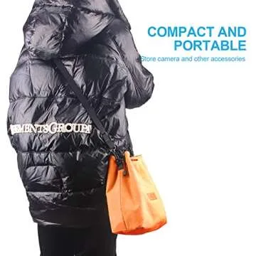 Camera Case, LATZZ Drawstring Bag, Vintage DSLR Camera Bag with Adjustable Strap, Soft Lens Case Gadget for Traveling and Canon Sony Fuji SLR Storage