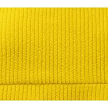 Lilosy High Waisted Tummy Control Bikini Ribbed Sporty Brazilian Swimsuit Set Women Highwaisted Cheeky Cut Leg Rise Bottom Crop Push Up Top 2 Piece Bathing Suit Yellow Medium