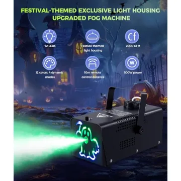 IMONE 500W Fog Machine with 72 LEDs for Parties