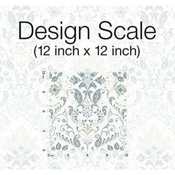 RoomMates RMK11998WP White and Blue Persian Damask Peel and Stick Wallpaper