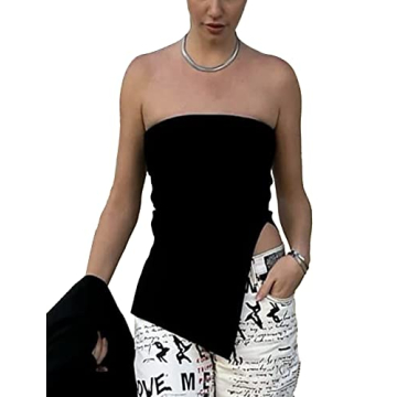 KAMISSY Women Sexy Asymmetrical Tube Top for Summer Style