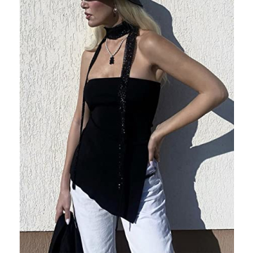 KAMISSY Women Sexy Asymmetrical Tube Top for Summer Style