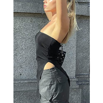 KAMISSY Women Sexy Asymmetrical Tube Top for Summer Style
