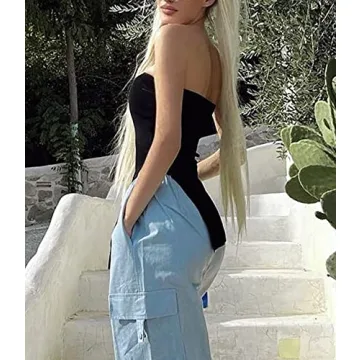 KAMISSY Women Sexy Asymmetrical Tube Top for Summer Style