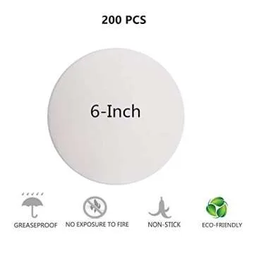 Parchment Paper Baking Circles - 200 Eco-Friendly 6 Inch Cake Liners