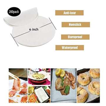 200 Eco-Friendly Baking Circles - 6 Inch Parchment Paper