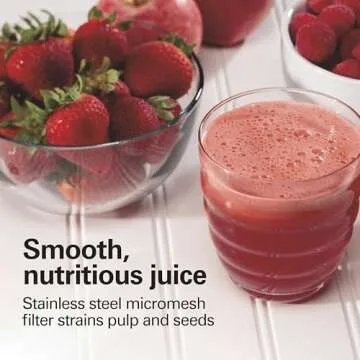 Hamilton Beach 67702 Juicer Machine, Big Mouth Large 3” Feed Chute for Whole Fruits and Vegetables, Easy to Clean, Centrifugal Extractor, BPA Free, 800W Motor, White