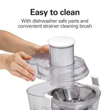 Hamilton Beach 67702 Juicer Machine, Big Mouth Large 3” Feed Chute for Whole Fruits and Vegetables, Easy to Clean, Centrifugal Extractor, BPA Free, 800W Motor, White