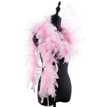 Fukang Feather Turkey Chandelle Feather Boa - 40 Gram 2Yards (Light Pink)