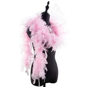 Fukang Feather Turkey Chandelle Feather Boa - 40 Gram 2Yards (Light Pink)