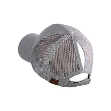 C.C Ponycap Color Changing 3D Embroidered Quote Adjustable Trucker Baseball Cap, Good Vibes, Gray