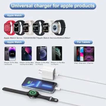 Upgraded 2-in-1 Apple Watch Charger and iPhone Charger with Fast USB C Charging Cable [Apple MFi Certified] 20W Wall Charger Block - for Apple Watch Series SE/10/9/8/7/6&iPhone 14/13/12/11