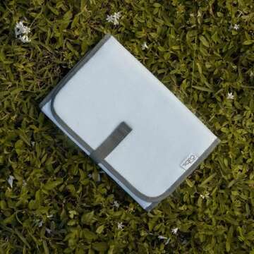 Comfy Cubs Baby Changing Pad Compact Size - Waterproof Diaper Changing Mat with Cushioned Pillow - Soft & Lightweight, Foldable Design for Travel - Stylish Design for Boys and Girls - Sea Blue