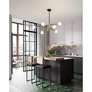 Lanmate Sputnik Chandelier - 6-Light Modern Fixture