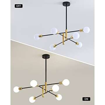 Lanmate Sputnik Chandelier - 6-Light Modern Fixture