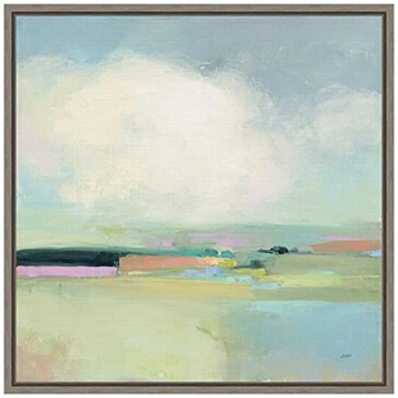 Amanti Art Framed Canvas Wall Art 16x16 by Julia Purinton, Abstract Colorful Landscape Artwork for C...