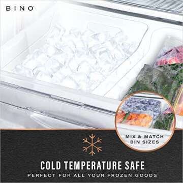 BINO X-Small Plastic Storage Bins, 2 Pack | Clear