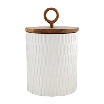 Mud Pie Stoneware Canister Set - Elegant Kitchen Storage