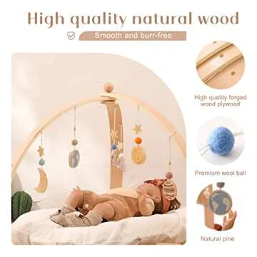 Ikubigu Wooden Baby Gym - Foldable Play Center for Babies
