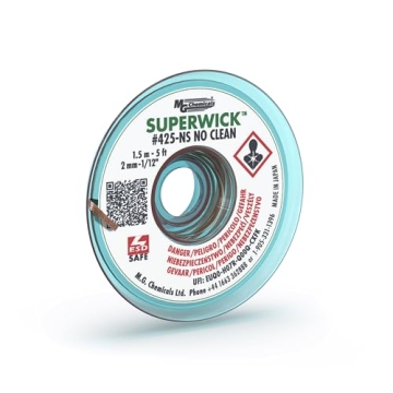 MG Chemicals 425-NS No Clean Super Wick Desoldering Braid, 0.075" Width x 5' Length, Pack of 1