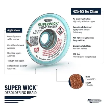 MG Chemicals 425-NS No Clean Desoldering Braid for Solder Removal