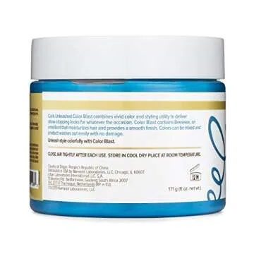 ORS Curls Unleashed Color Blast Temporary Color Wax, Infused with Beeswax & Castor Oil, Bodacious Blue (6.0 oz)