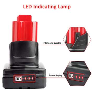 waitley 2 Pack 12V 6A Replacement Battery Compatible with Milwaukee 6.0Ah Power Tools