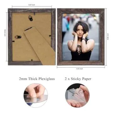 Rustic Brown 8x10 Picture Frames Set of 4 for Photos