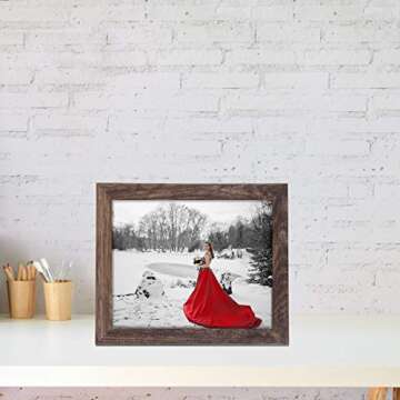 Rustic Brown 8x10 Picture Frames Set of 4 for Photos