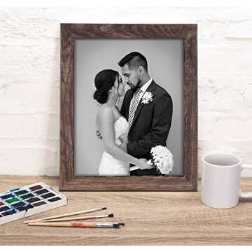 Rustic Brown 8x10 Picture Frames Set of 4 for Photos