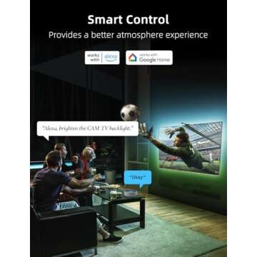 Ailofy Smart TV LED Backlight with Camera for TV 75-85 inch TV, 16.4ft LED Strip Lights Sync to Screen& Music, Color Changing Lights for TV Work with Alexa & Google Assistant, App Control