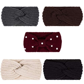 Whaline 5-Piece Winter Knit Headbands Set - Stylish Comfort for All Occasions